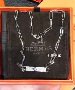 Herm??s Kelly Chaine Choker Necklace Diamond Pave 18K White Gold