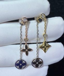 Louis Vuitton Blossom Long Earrings 3 Golds And Diamonds Q96413