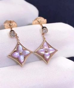 Louis Vuitton Color Blossom BB Star Ear Studs Pink Mother Of Pearl And Diamonds Q96667