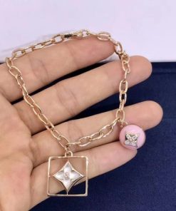 Louis Vuitton Color Blossom Bracelet Pink Opal White Mother-Of-Pearl And Diamonds Q95756