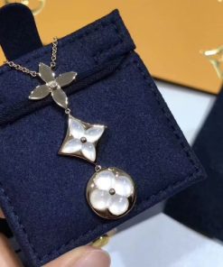 Louis Vuitton Color Blossom lariat necklace white mother-of-pearl and diamond Q94262