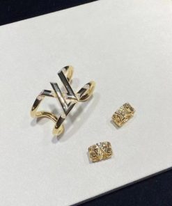 Louis Vuitton LV Volt One Cuff, Yellow Gold And Diamonds Q95931