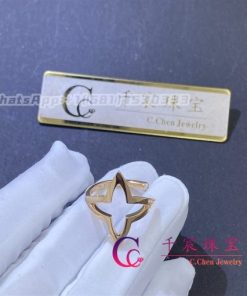 Louis Vuitton Ombre Blossom Open Ring, Pink Gold and Diamonds Q0I23A