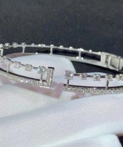 Marli Avenues Open Hinged Bracelet In White Gold AVEN-B2