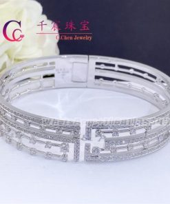 Marli Avenues Statement Hinged Bracelet White Gold AVEN-B1