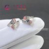 Marli Cleo Diamond Huggie Earrings In White Gold Pink Quartzite CLEO-E20