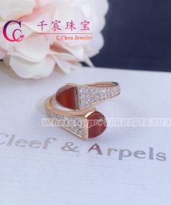 Marli Cleo Diamond Midi Ring In Rose Gold Red Agate CLEO-R47