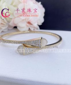 Marli Cleo Diamond Midi Slip-On Bracelet In Yellow Gold White Moon Stone CLEO-B47