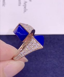 Marli Cleo Diamond Ring In Rose Gold Lapis Lazuli CLEO-R5