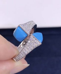Marli Cleo Diamond Ring In White Gold Turquoise CLEO-R5