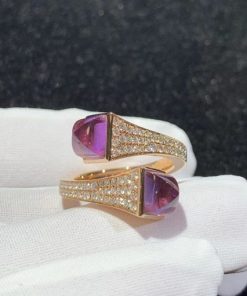 Marli Cleo Diamond Ring with Amethyst In Rose Gold CLEO-R5