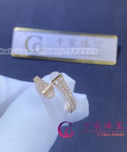 Marli Cleo Diamond Slim Ring In Rose Gold White Moon Stone CLEO-R1