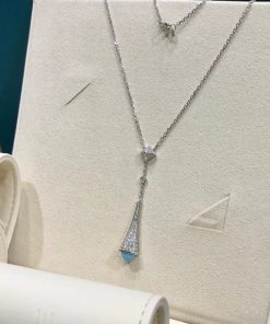 Marli Cleo Diamond Teardrop Pendant In White Gold Turquoise CLEO-N50