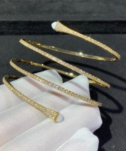 Marli Cleo Diamond Twist Bracelet In Yellow Gold White Agate CLEO-B6