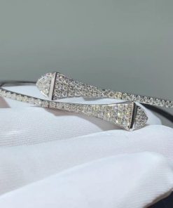 Marli Cleo Full Diamond Midi Slip-On Bracelet In White Gold CLEO-B48
