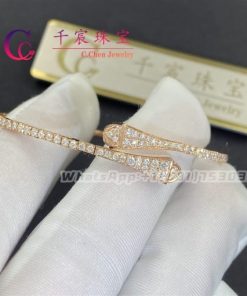 Marli Cleo Full Diamond Slim Slip-On Bracelet In Rose Gold CLEO-B10