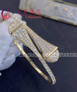 Marli Cleo Full Diamond Slip-On Bracelet In Yellow Gold CLEO-B9