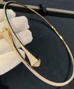Marli Cleo Full Diamond Slip-On Necklace In Yellow Gold CLEO-N25