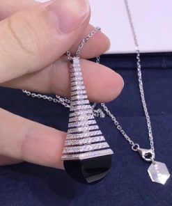 Marli Cleo Rev Diamond Pendant In White Gold Black Onyx CLEO-N29