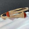 Marli Cleo Rev Diamond Slip-On Bracelet In Rose Gold Red Agate CLEO-B29