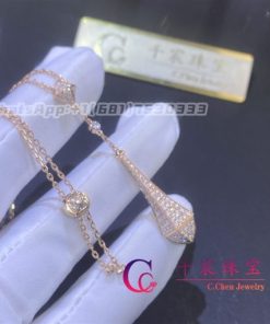 Marli Cleo Rev Full Diamond Long Chain Drop Pendant Necklace In Rose Gold CLEO-N85