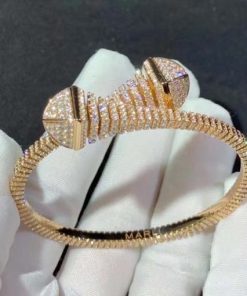 Marli Cleo Rev Full Diamond Slip-On Bracelet In Rose Gold CLEO-B28