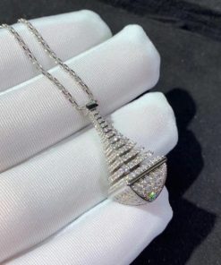 Marli Cleo Rev Midi Luxe Full Diamond Pendant In White Gold CLEO-N40