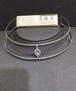 Messika Glam??Azone Skinny Pav?? White Gold Diamond Necklace 05746-WG