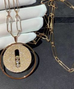 Messika Lucky Move Long Necklace Pav?? GM Rose Gold Diamond Necklace 10127-PG