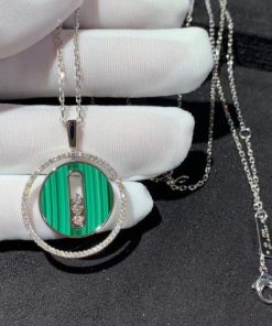 Messika Lucky Move MM Malachite White Gold For Her Diamond Necklace 10840-WG