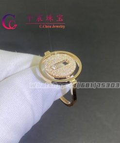 Messika Lucky Move Pav?? SM Pink Gold For Her Diamond Ring 07534-PG