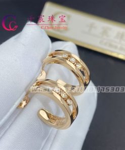 Messika Move Hoop Pink Gold For Her Diamond Earrings 04407-PG