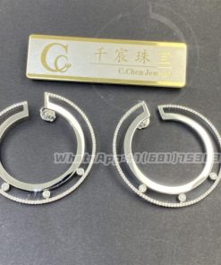 Messika Move Romane Large Hoop White Gold Diamond Earrings 06690-WG