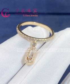 Messika Move Uno Pav?? Drop Pink Gold For Her Diamond Ring 11163-PG