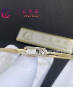 Messika Move Uno Pav?? Flex Bangle Yellow Gold For Her Diamond Bracelet 11134-YG