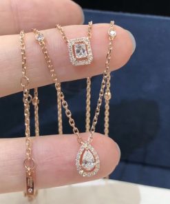 Messika My Twin 2 Rows Pink Gold For Her Diamond Necklace 06506-PG