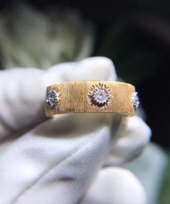 Buccellati Diamond 18 Karat Gold Wedding Band Ring
