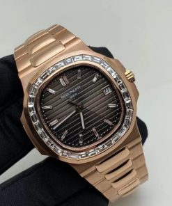 Patek Philippe Nautilus 5723/1R-010 18K Rose Gold Brown Dial Diamond-Set Bezel