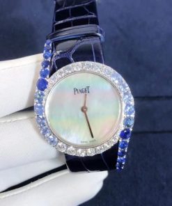 Piaget Limelight Gala Precious White Gold Mother-of-Pearl Sapphire Diamond Watch G0A45363