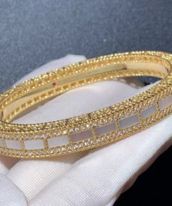 Roberto Coin Art Deco Bangle with Mother of Pearl and Diamonds
