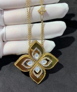 Roberto Coin Pendant in 18kt Yellow Gold with Mother of Pearl and Diamonds
