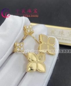 Roberto Coin Princess Flower Earrings Yellow Gold With Diamonds ADR777EA0852