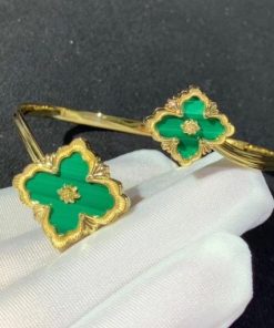 Buccellati Opera Color 18k Yellow Gold Contrarie Malachite Bracelet