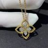 Roberto Coin Princess Flower Pendant White Gold with Diamonds
