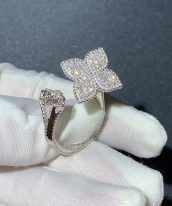 Roberto Coin Princess Flower Ring White Gold Diamonds