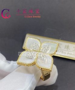 Roberto Coin Princess Flower Ring Yellow Gold Diamonds 35mm