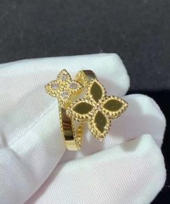 Roberto Coin Princess Flower Ring Yellow Gold with Diamonds