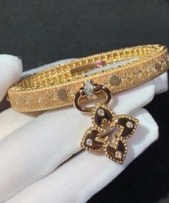 Roberto Coin Venetian Princess Bangle with Diamonds in Rose gold