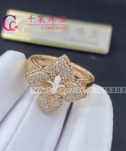 Roberto Coin Venetian Princess Medium Pave Flower Ring 7773266AX65X