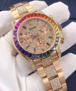 Rolex Cosmograph Daytona Rainbow Rose Gold Pave Diamonds 116595rbow-0002